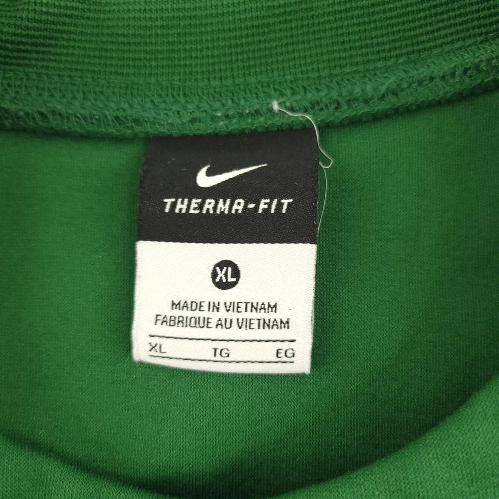 Nike Therma-FIT Pullover Mens XL Green Crew Neck Long Sleeve Fleece Top Athletic
